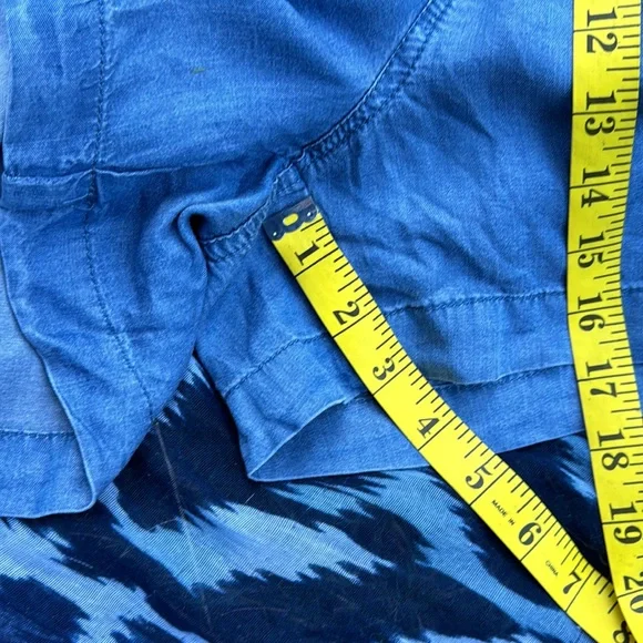 🌺 THREAD & SUPPLY; Ruffle Waist - Stretchy Light Blue Jean Style Shorts; Sz. XL - Picture 7 of 9
